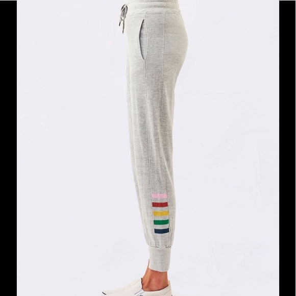 Sundry Pants - SUNDRY inset stripes tapered sweatpants 1